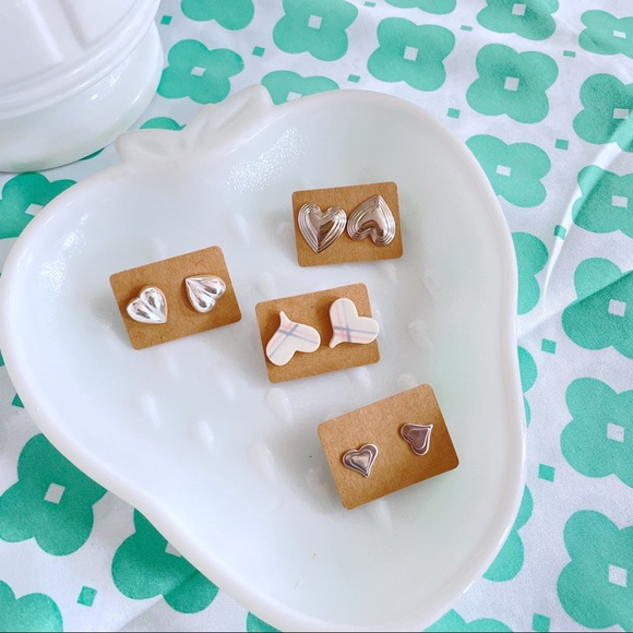 Silver and Enamel Heart Earring Bundle Set - Picture 3 of 4